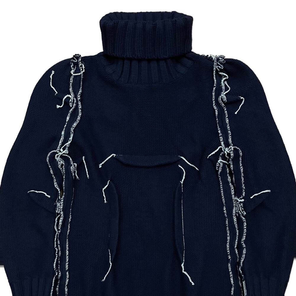 NWT!! Maison Martin Margiela H&M Navy Merino Wool Darted Sweater Dress Size Sz S - Picture 5 of 12